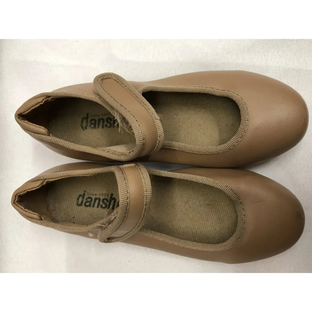 Pre-Owned Dance Tap Shoes Danshuz 534 Child 12M Tan Mary Jane Easy Strap